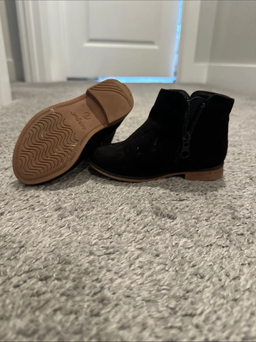 Cat & Jack Black Suede-Look Kids Ankle Boots